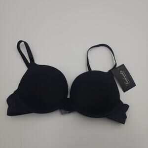 Frederick's of Hollywood Krystal Mega Push Up Bra in Black Size 32C